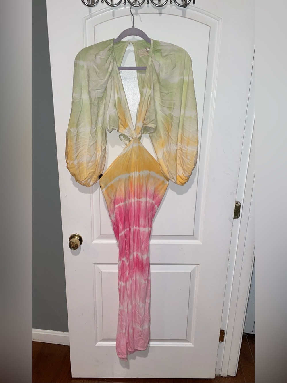 Jen's Pirate Booty Pastel Tie-Dye Rio Sonora Maxi Dress Pink, Yellow 🌸 XS - Picture 9 of 14